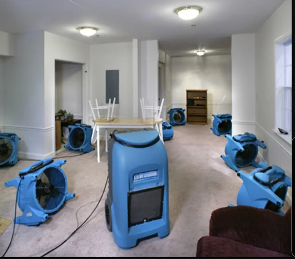 Air movers and dehumidifier setup for Water Extraction & Removal in Rolling Meadows